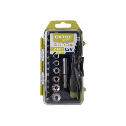 Racsnis bit és dugókulcs készlet 23 db