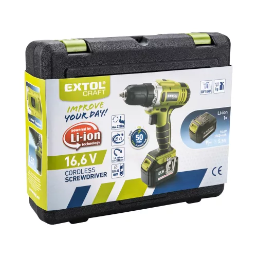 Fúrócsavarozó, akkus, 14,4 V, 1500 mAh, Extol Craft