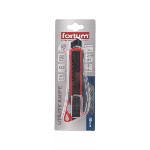 Tapétavágó kés 18 mm acél házas Fortum
