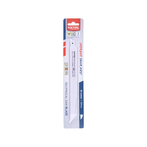 Szablyafűrészlap 3 db 225 mm fémhez Extol Premim