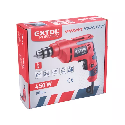 Fúrógép, 450 W, 0-2800 ford/perc, Extol Premium