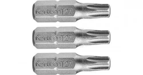 Behajtóhegy Torx 27*25 mm, 3 db, Fortum, S2 acél