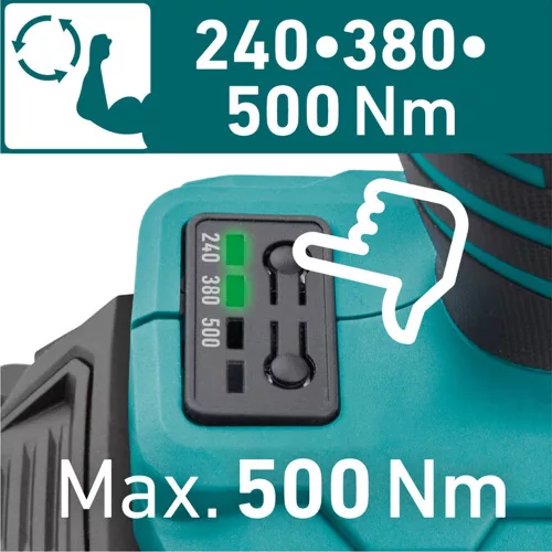 Akkus ütvecsavarozó,1/2" négyszög, SHARE20V, 500Nm, BRUSHLESS, 2Ah Extol Industrial