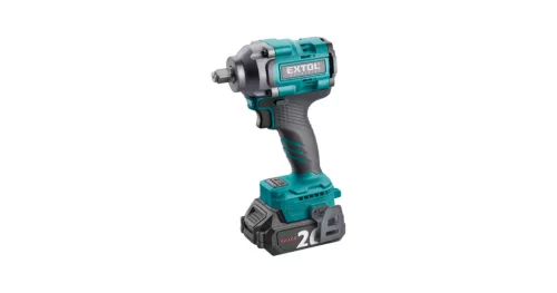Akkus ütvecsavarozó,1/2" négyszög, SHARE20V, 500Nm, BRUSHLESS, 2Ah Extol Industrial