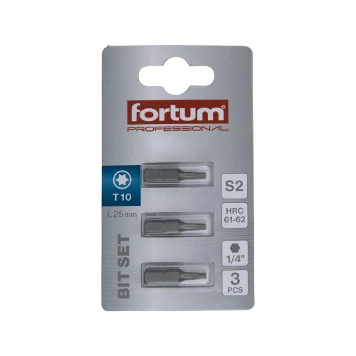 Behajtóhegy Torx 10 x 25 mm, 3 db, Fortum