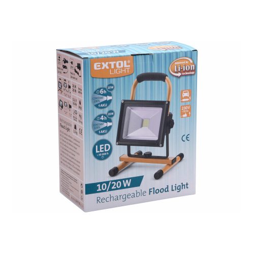 Hordozható LED lámpa (reflektor), 10/20W, 1400 Lm