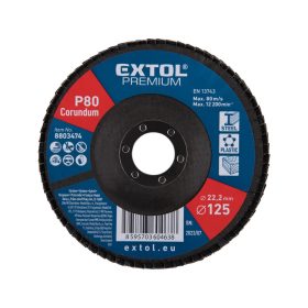 Lamellás csiszoló 125x22 mm fához P80 Extol Premium