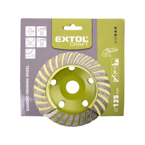 Gyémántcsiszoló korong turbo 125 x 22,2 mm Extol Craft