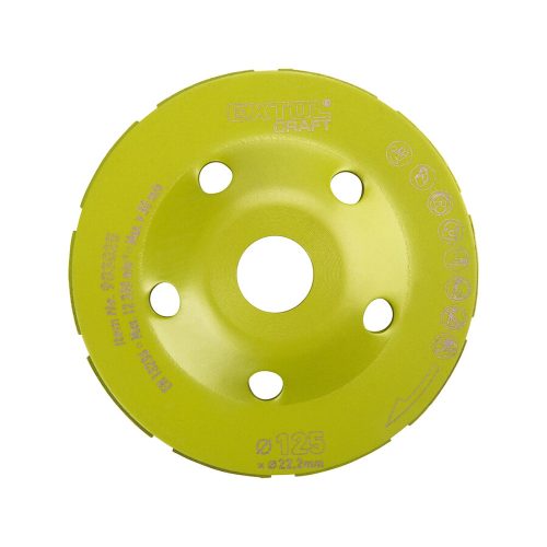 Gyémántcsiszoló korong kétsoros 125 x 22,2 mm Extol Craft