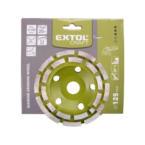 Gyémántcsiszoló korong kétsoros 125 x 22,2 mm Extol Craft