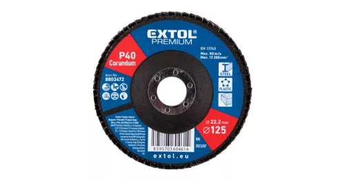 Lamellás csiszoló 125x22mm P40 Extol Premium