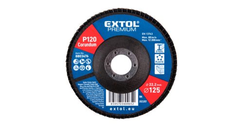 Lamellás csiszoló 125x22mm P120 alu,fa Extol Premium