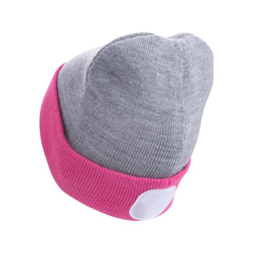 Sapka LED lámpával szürke/pink Extol Light