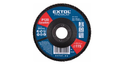 Lamellás csiszoló 115x22mm P120 alu,fa Extol Premium