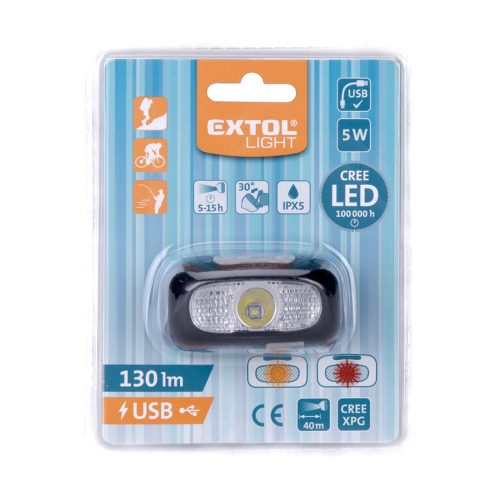 Fejlámpa LED, tölthető, 5W, fehér fény