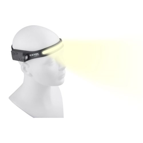 Fejlámpa LED, tölthető, COB LED, 350 lumen, fehér fény