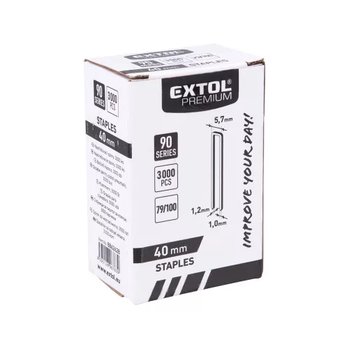 Tűzőkapocs 3000db 40x5,7x1,25x1,0 mm Extol Premium