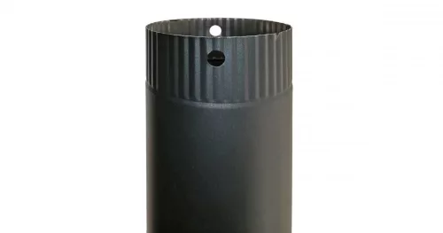 Füstcső 150 mm/100 cm fekete vékonyfalú