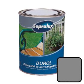   Zománc­fes­ték szürke 1L, i­dő­já­rás­ál­ló és kor­ró­zi­ó­gát­ló Supralux DUROL
