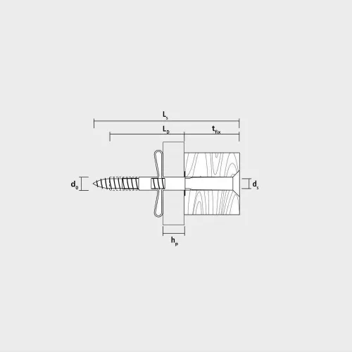 Tipli szárnyas, gipszkartonhoz, üreges falba MEA HR 6 x 30 mm