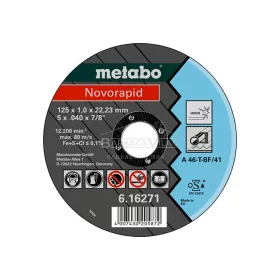 Vágókorong NOVORAPID 125 X 1,0 X 22,23 INOX, TF 41, Metabo