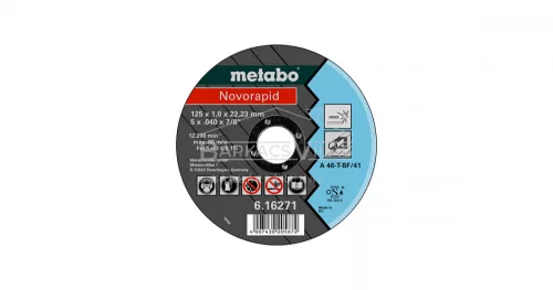 Vágókorong NOVORAPID 125 X 1,0 X 22,23 INOX, TF 41, Metabo