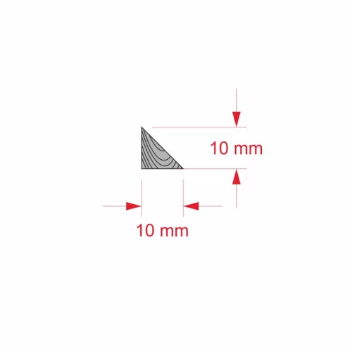 Gyalult léc, üvegező háromszög 10x10 mm
