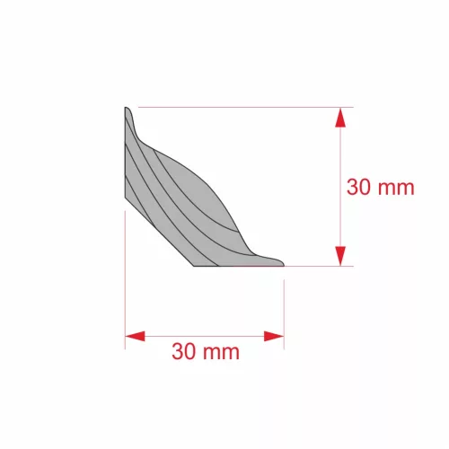 Gyalult léc, sarok 30x30 mm mart