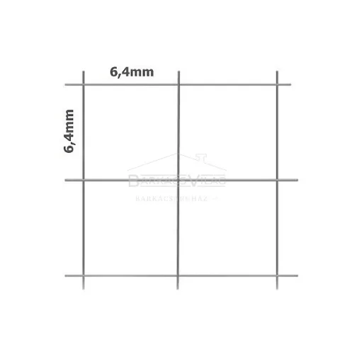 Háló, ponthegesztett, horganyzott, 6,4 x 6,4/0,6 mm, 1 m