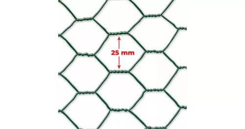  Csirkeháló tcs fonat tekercs PVC 50 cm, 25mm, 5m