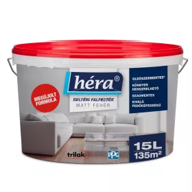 Falfesték, belső matt fehér 15L, Héra