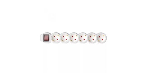 Elosztó 6 aljzattal, kapcsolóval 3 m