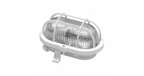 Hajólámpa, ovális, müanyagrácsos, fehér