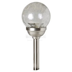 Napelemes kerti lámpa, fém, színváltós, üveggömb