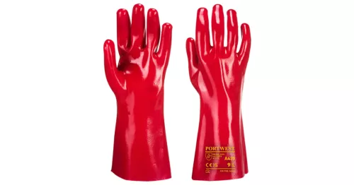 Kesztyű, A435 PVC, hosszú szárú, 10/XL