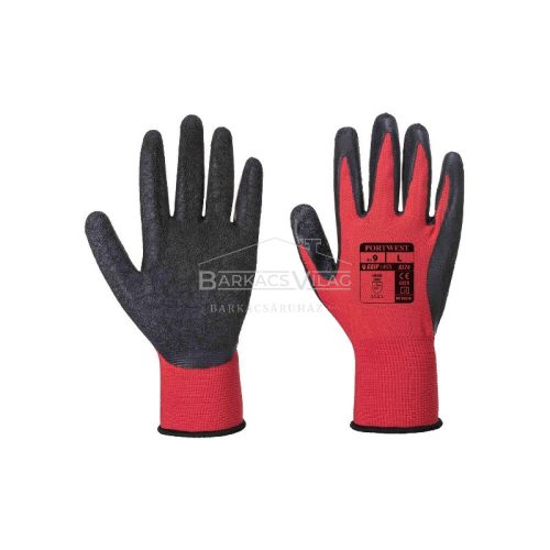 Kesztyű, A174 Flex Grip Latex Glove, 9/L