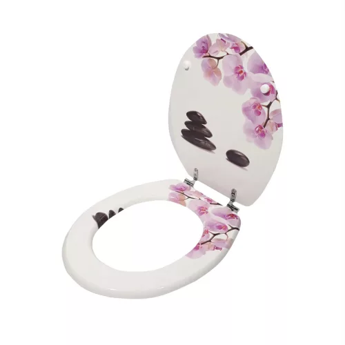 WC ülőke MDF orchidea rozsdamentes zsanér