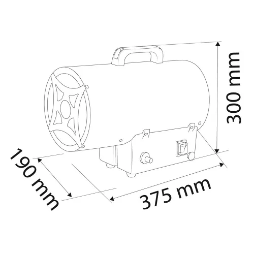 Gázos hőlégbefúvó, fűtőventillátor 15kW 580m3/h