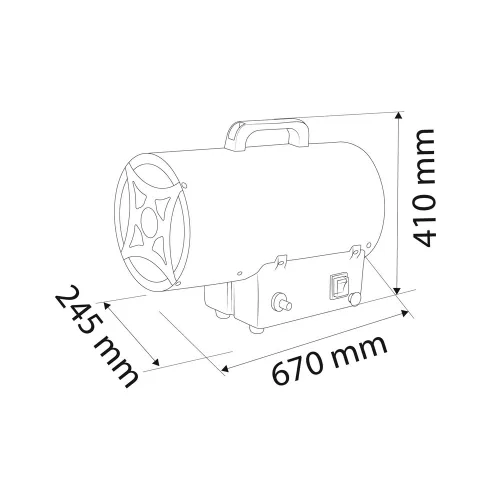 Gázos hőlégbefúvó, fűtőventillátor 50kW 1000m3/h