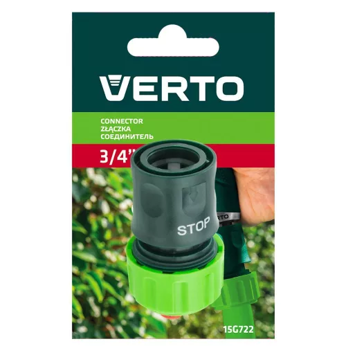 Gyorscsatlakozó 3/4" vízstoppos Verto