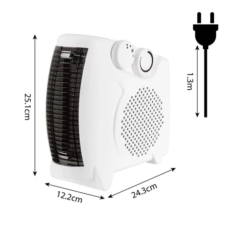 Hősugárzó 1000/2000 W, álló/fekvő