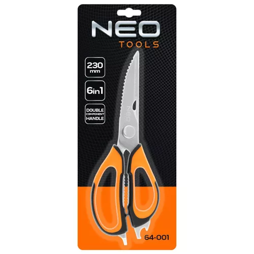 Műszaki olló, 230mm, 6 in 1, Neo