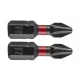 Torziós ütvecsavarozó bit PH2x25mm, 2db, NEO TOOLS