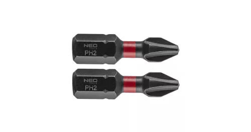 Torziós ütvecsavarozó bit PH2x25mm, 2db, NEO TOOLS