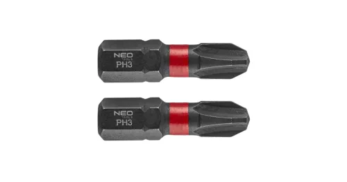 Torziós ütvecsavarozó bit PH3x25mm, 2db, NEO TOOLS