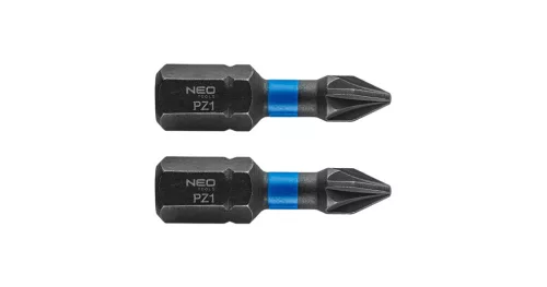 Torziós ütvecsavarozó bit PZ1x25mm, 2db, NEO TOOLS