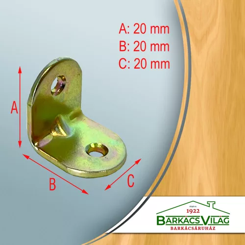 Sarokvas horganyzott, 20 x 20 mm