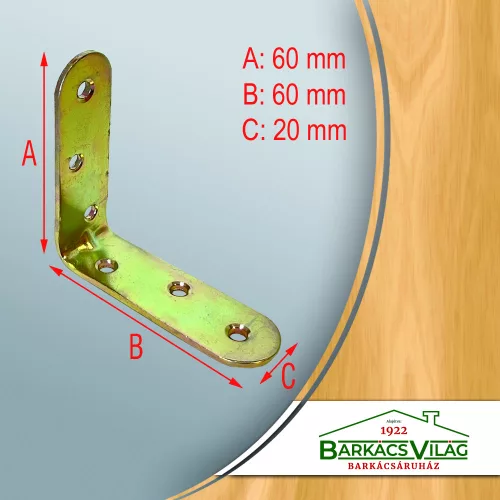 Sarokvas horganyzott, 60 x 60 mm