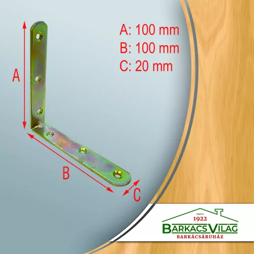Sarokvas horganyzott, 100 x 100 mm