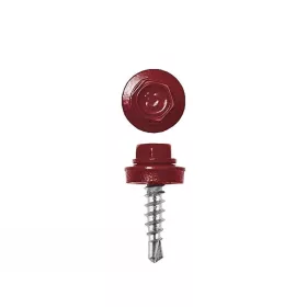   Lemezcsavar, 4,8 x 20 mm, festett önfúró hatlapfejű RAL3011 (barnásvörös) fűzőcsavar
